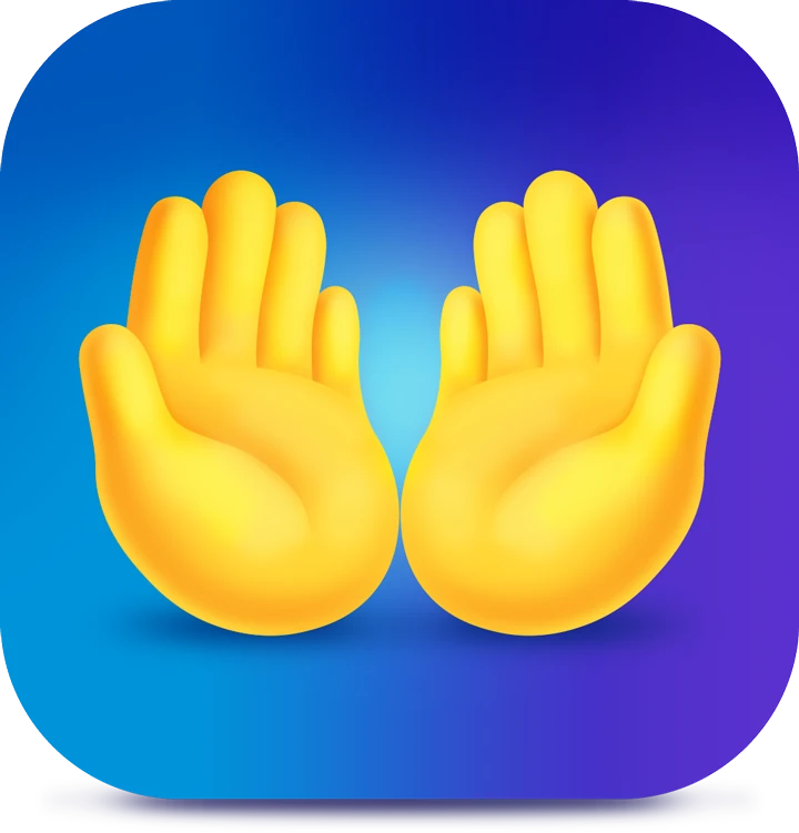 Habit tracker mobile app icon design with minimalist hands symbol