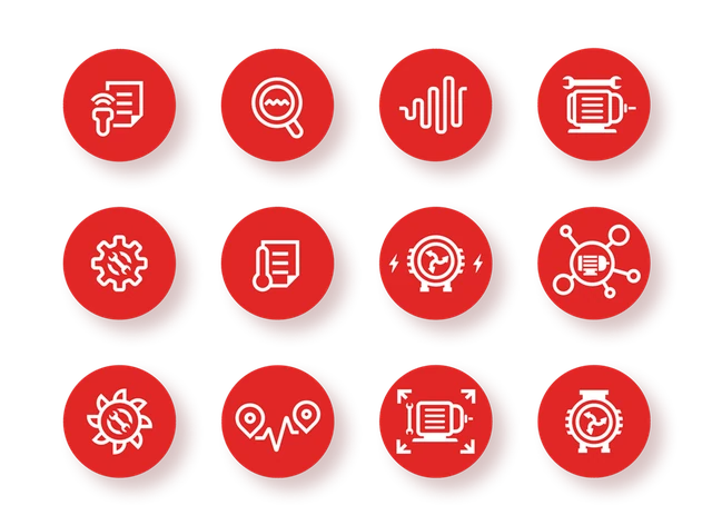Technical line icon set designed for HECO industrial knowledge base interface