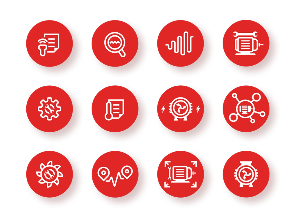 Technical line icon set designed for HECO industrial knowledge base interface