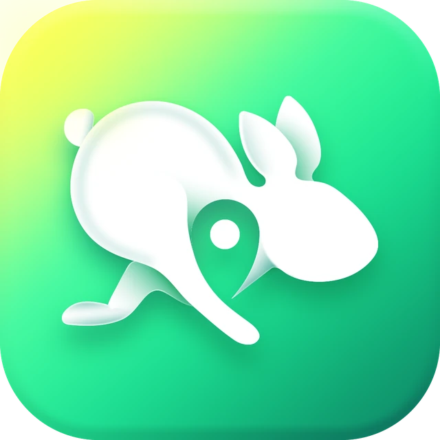 Food delivery mobile app icon design with rabbit mascot