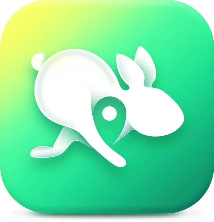 Food delivery mobile app icon design with rabbit mascot
